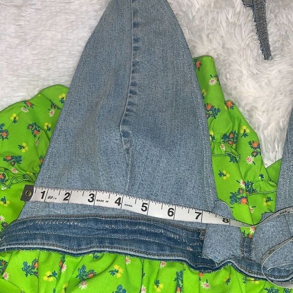 NWT Vintageinc Handmade Denim Halter Top Full Circle Dress Free Size - Picture 15 of 16